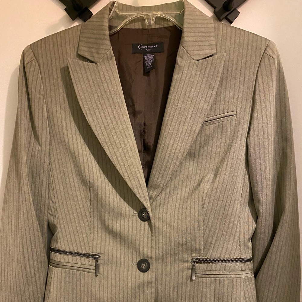 Context Women Skirt’s Suits 6 Petite Olive/Gray